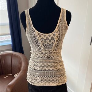 Charlotte Russe Cream Lace Tank Top